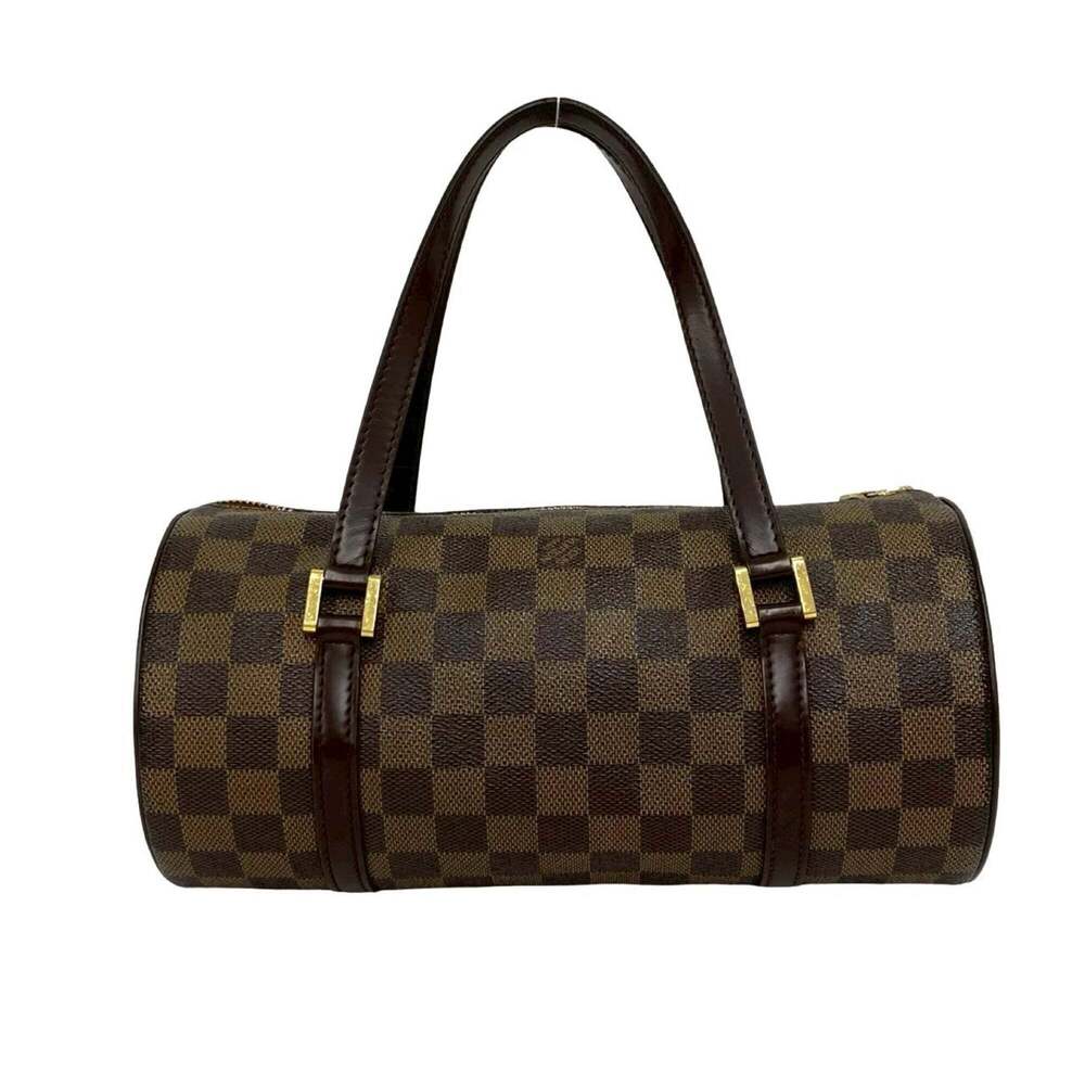 LOUIS VUITTON Brown Damier Leather Papillon 26 Boston Bag - Picture 3 of 9